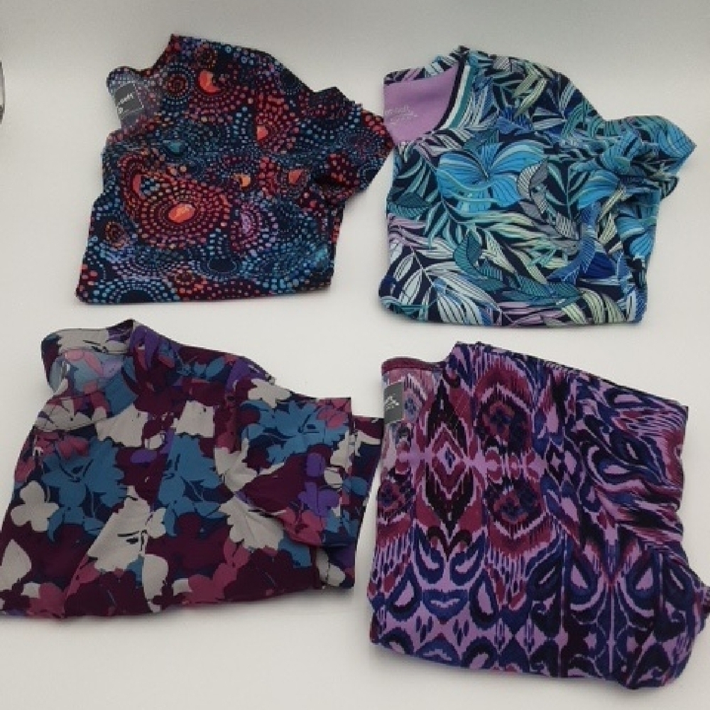Butter Soft Medical Srubs Colorful  Patterned Women XS Bundle 4